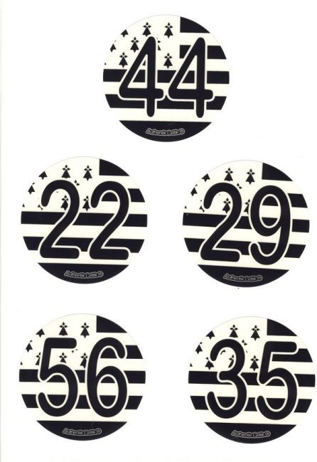 Beige TATOUTEX Stickers Hermine et Drapeau Breton L 40cm x H 44cm