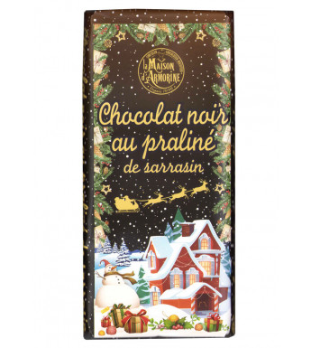 TABLETTE 100g Chocolat noir de noël - Au Praliné de Sarrasin