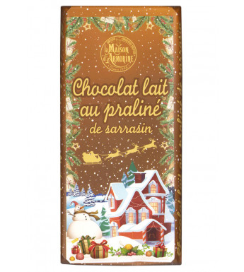 TABLETTE 100g Chocolat de Noël au lait et Praliné de Sarrasin