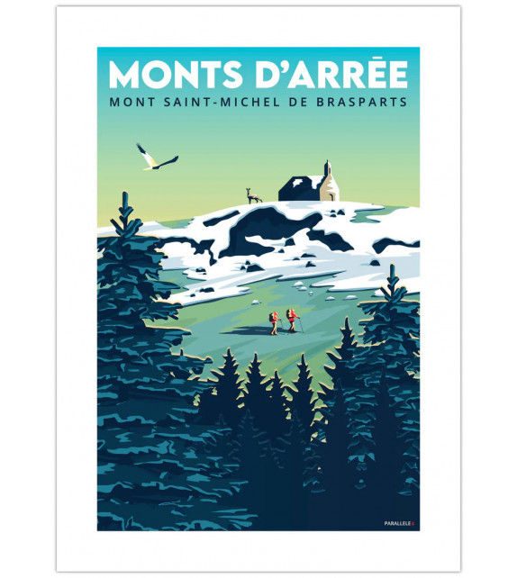 AFFICHE, Monts d'Arrée - Mont Saint-Michel de Brasparts (30 x 40 cm)