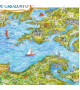 AFFICHE - Carte illustrée à l'aquarelle, Presqu'île de Crozon (60x 80 cm)