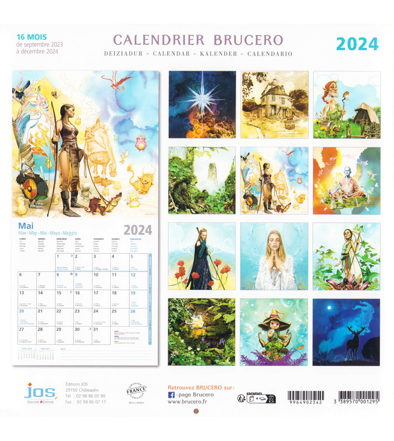 Calendrier 2024 - Légendes (illustrations de Brucero) - Calendrier