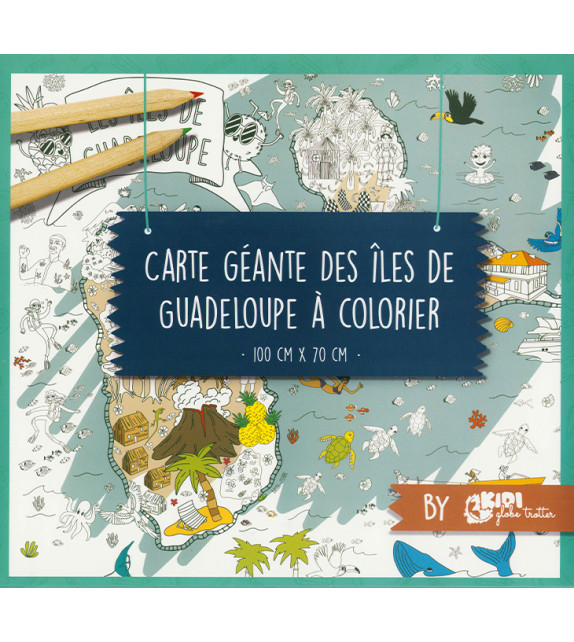 CARTE GÉANTE À COLORIER - Les îles de Guadeloupe