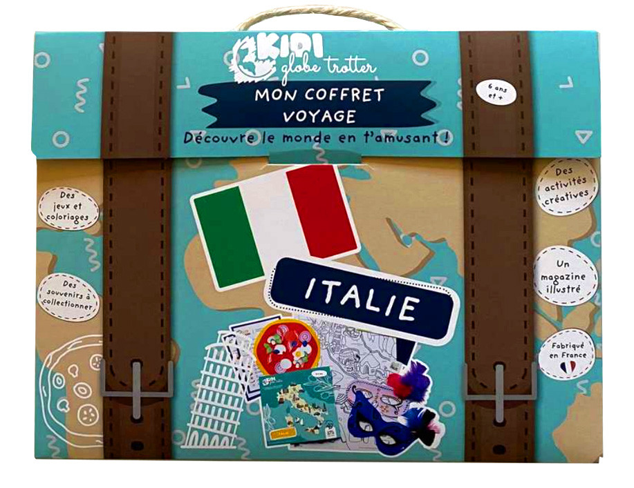 Coffret voyage ITALIE , activités créatives et coloriages - Kidi Globe  Trotter