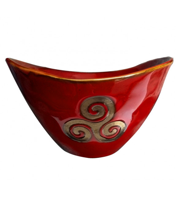 COUPELLE Rouge, motifs triskels bronze brillant